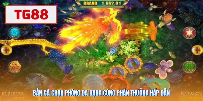 Bắn cá chọn phòng đa dạng cùng phần thưởng hấp dẫn